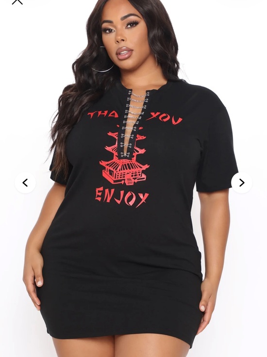 Fashion Nova Dresses & Skirts - Fashion Nova Black Mini Dress with Red Graphic